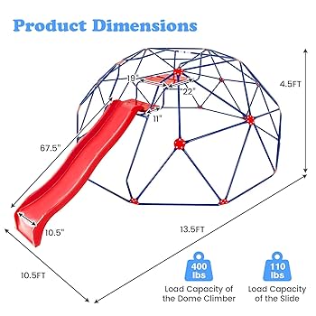 Amazon.com: Olakids Climbing Dome with Slide, Kids Outdoor
